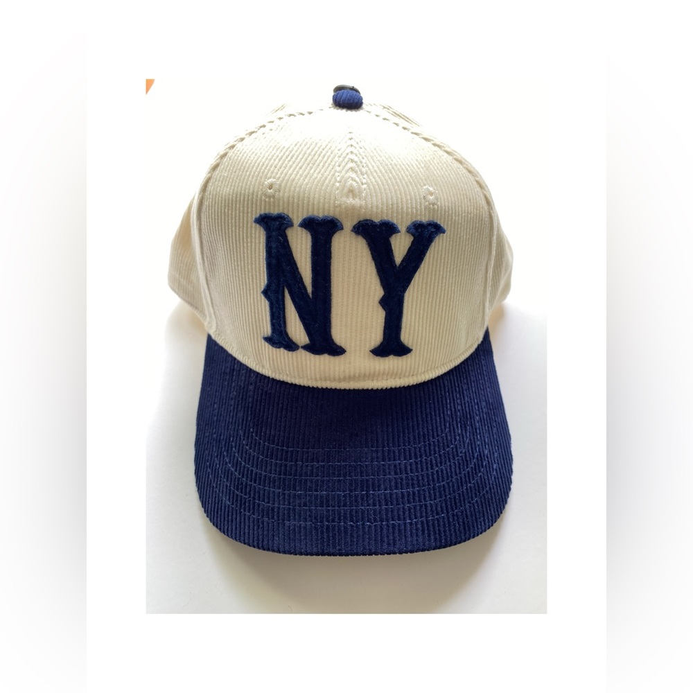 MAD ENGINE ( NY ) New York Snapback Blue & off-white Corduroy hat NEW!